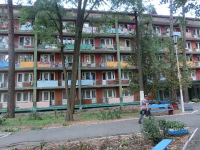 避難所となっている国の建物